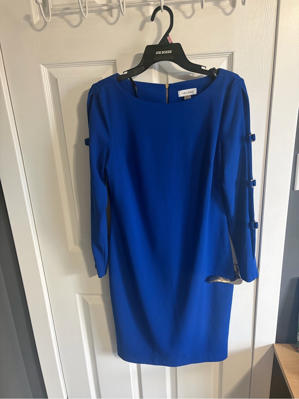 Calvin Klein Cobalt Blue Long-Sleeve Sheath Dress